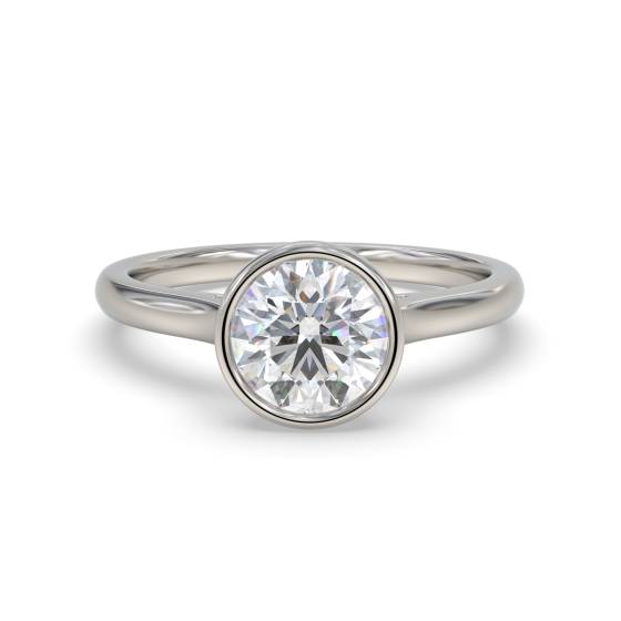 Runder Diamantring mit Lünettenfassung