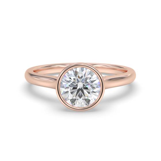 Runder Diamantring mit Lünettenfassung