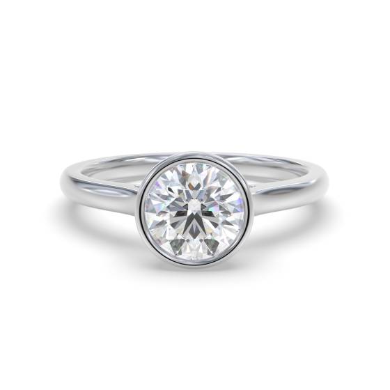 Runder Diamantring mit Lünettenfassung