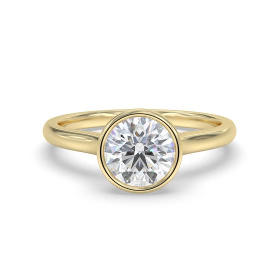 Runder Diamantring mit Lünettenfassung