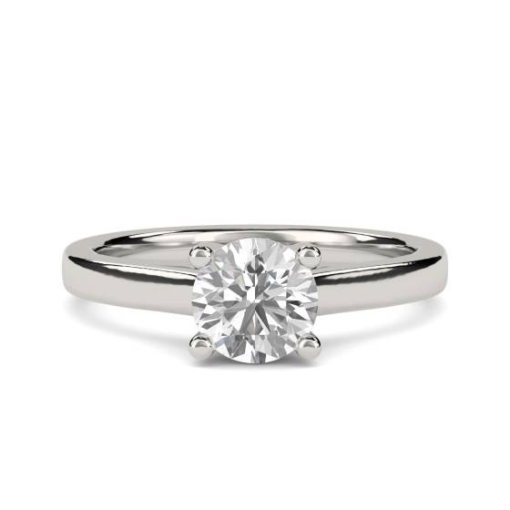 Einzigartiger Crossover-Verlobungsring mit rundem Diamanten