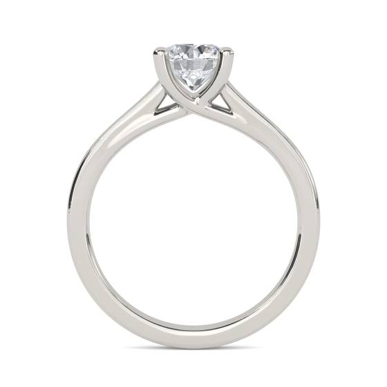 Einzigartiger Crossover-Verlobungsring mit rundem Diamanten