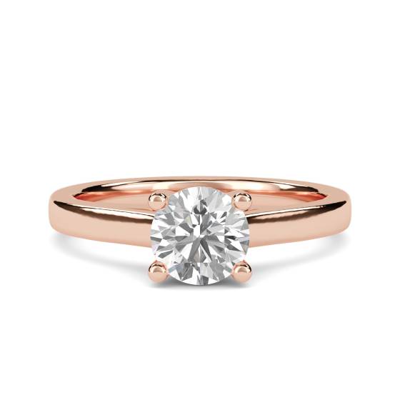 Einzigartiger Crossover-Verlobungsring mit rundem Diamanten