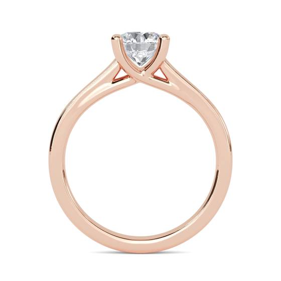 Einzigartiger Crossover-Verlobungsring mit rundem Diamanten