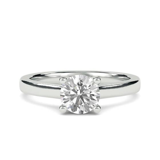 Einzigartiger Crossover-Verlobungsring mit rundem Diamanten