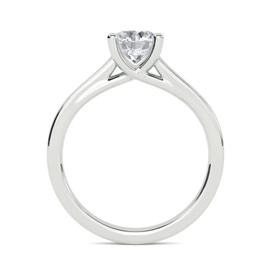 Einzigartiger Crossover-Verlobungsring mit rundem Diamanten