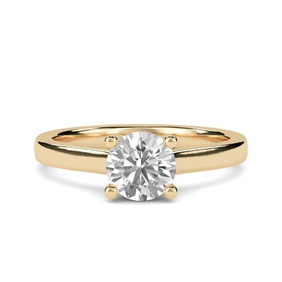 Einzigartiger Crossover-Verlobungsring mit rundem Diamanten