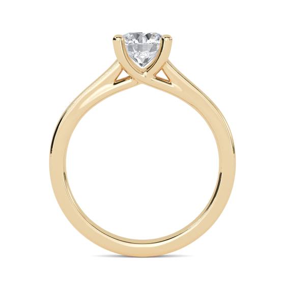 Einzigartiger Crossover-Verlobungsring mit rundem Diamanten